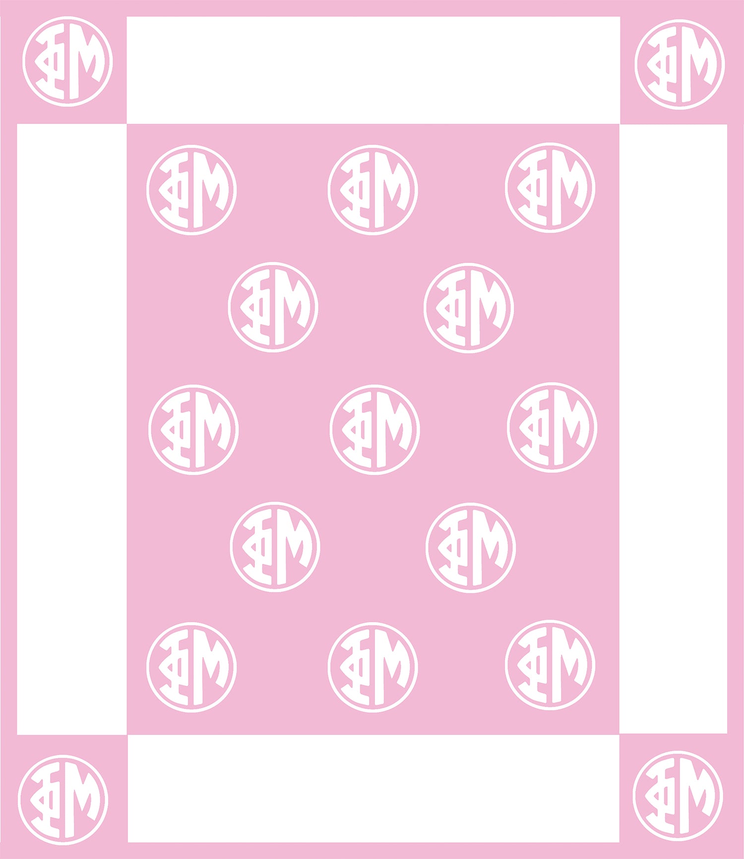 Phi Mu Circle Monogram Blanket